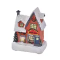 Lighted Christmas candy shop miniature house figurine with sparkling snow glitter effect - Style B
