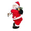 Electric climbing Santa Claus toy with green gift bag and on/off switch for kids - Electric Twerking Santa Gift Bag Style