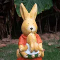 Realistic resin rabbit mother and baby figurine for outdoor garden lawn decoration - Mother Rabbit