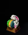 Calendrier de compte à rebours lapin de Pâques imprimé en 3D avec cadrans manuels - Ornement de Compte à Rebours / Lapin Blanc (Calendrier Lapin)