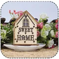 Luminous wooden house Christmas pendant with Sweet Home engraving and LED light - Wooden SWEET Home Style