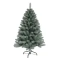 Albero di Natale artificiale verde-blu punte bianche con stabile base in metallo - 120cm