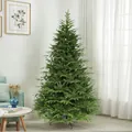 Green PE and PVC artificial Christmas tree with sturdy metal stand for home holiday decor - Small Style