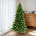 Detail of high-quality green PE and PVC Christmas tree with stable black metal base - 150