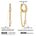Orecchini pendenti a nappa in acciaio inossidabile dorato con zirconi a goccia eleganti - Zirconia Goccia Oro (JDE0312234-WT)