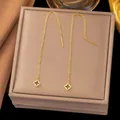 Elegant gold threader earrings featuring hollow star flower charms on silk fabric - Hollow Rhombus(G368)