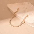 Square-cut zircon tennis bracelet with gold-plated metal base and secure buckle clasp - Gold Zircon Buckle Bracelet / Gold