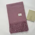 Sciarpa pashmina lavanda con frange ed etichetta tessuta per l'inverno 2025 - Rosa Cipria