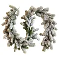 Guirlande de Noël artificielle floquée avec aiguilles de pin enneigées pour décor de fête - Type standard / Vert Blanc (Guirlande Floconnée PE)