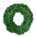 Classic green artificial PVC Christmas wreath with dense pine needles for holiday decoration - 50cm