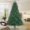 Lush 225cm flame-retardant PVC Christmas tree with 1400 tips and metal stand - 150cm