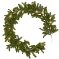 Ghirlanda natalizia in pino PE verde con calde luci dorate per decorazioni festive - Stile Verde - Con Luce