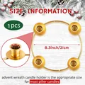 Corona dell'Avvento dorata in metallo per quattro candele diametro 21 cm info - Supporto per candela in ferro / Oro