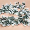 Artificial Christmas garland with snow-tipped PE pine needles for festive DIY decoration - Frosted