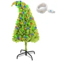 Albero di Natale verde curvo unico con luci LED multicolore e cavo di alimentazione USB - Verde / Stile Piccolo