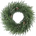 26-Zoll Norfolk-Kiefer-Weihnachtskranz mit Zapfen, roten Beeren und weißen Herzen - 40CM / Weiße Beeren Kranz