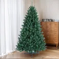 Albero di Natale artificiale PE verde da 2,1m con luci bianco caldo e base metallica - 150cm (Senza Luce)