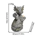 Cute small dinosaur garden resin statue with dimensions 12cm height and 170g weight - Dragon Holding Ball