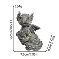 Cute resin dragon garden statue with detailed scales, 164g weight and dimensions - Prone Dragon