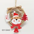 Decorazione natalizia in legno con renna, campanellino e tag Merry Christmas - Stile Cornice Tonda Renna con Sciarpa