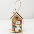 Casa de Navidad de madera con muñeco de nieve y texto Merry & Bright, 10cm - Muñeco de nieve