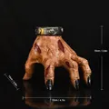 Halloween zombie hand resin statue with skull collar and lantern for outdoor garden decor - Severed Hand Candle Holder (BY240218)