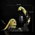 Halloween zombie statue with lantern measuring 21cm by 24cm for outdoor garden decor - Zombie Head Lantern (BY2242)