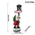 Luminous resin Santa Claus statue with Welcome sign, 23cm height Christmas decor - Santa with Tree and Lantern Style (Style A)