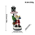 Resin Santa Claus figurine with welcome lamp post and snow base, 25.5cm height - Santa with Bag and Tree Style (Style B)