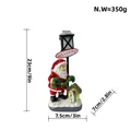 Luminous resin Santa Claus statue with a dog, street lamp, and welcome sign decor - Santa with Wreath and Dog Style (Style C)