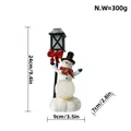 Luminous snowman Christmas figurine with lamp post ornament standing 24cm tall - Snowman Street Lamp Style (Style D)