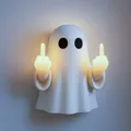 Halloween-Geist-LED-Lampe mit Stinkefinger-Geste und warmgelbem Lichtdekor - Mittelfinger Geist Lampe (YS-0088)