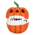 Creative Halloween orange pumpkin storage box with scary white teeth for party decoration - Pumpkin Storage Box