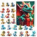 Calendario de Adviento de Navidad con 24 lindos adornos colgantes de dragón de acrílico - Caja Ciega C
