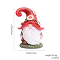 Christmas resin gnome with red floral hat and white beard, height 12cm, weight 352g - Red White Bearded Gnome