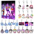 Anime countdown calendar set with 21 acrylic character keychains and decorative boxes - White (Type F)