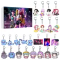 Anime style 24 days Christmas advent calendar box with 24 acrylic character keychains - Purple (Style C)