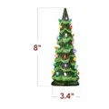 8 inch vintage green ceramic Christmas tree with colorful lights and 3.4 inch base - Medium / Warm White