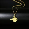 Minimalist gold apple pendant necklace in stainless steel with a delicate metal chain - Apple with Leaf Style (99)