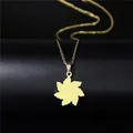 Polished 18K gold-plated starburst pendant necklace with a fine O-chain for women - Octagonal Star Sun Flower Style (118)