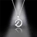 Minimalist silver stainless steel pendant necklace featuring an artistic letter D charm - Letter D