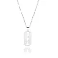 Collana con ciondolo a lama di rasoio in acciaio inossidabile stile punk gotico - Catena a maglia tonda / Argento