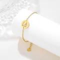 Detail of gold family silhouette pendant with father mother and kids on stainless steel chain - Family Silhouette Style (SLJ62)
