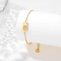 Detail of gold pineapple pendant on stainless steel chain with water ripple light effect - Pineapple Style (SLJ67)