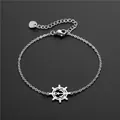 Bracelet ancre et barre de gouvernail nautique en acier inoxydable argenté poli - Gouvernail et Ancre (SL74)