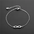 Bracelet minimaliste en acier inoxydable avec symbole infini et chaîne ajustable - Infini (SL78)