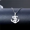 Silberner Anker-Anhänger Halskette mit Buchstabe S aus 304L Edelstahl - Buchstabe S Anker Stil (XL153)