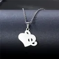 Collana in acciaio inossidabile lucido con ciondolo a cuore cavo e nota musicale - Stile Nota Musicale a Cuore (XL163)