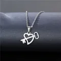 Minimalist silver stainless steel hollow heart key pendant necklace for women - Simple Heart Key Style (XL180)