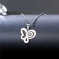 Poliertes Schmetterling-Halsketten-Anhänger aus Edelstahl mit hohlem Flügelmuster - Spiral Schmetterling Stil (XL157)